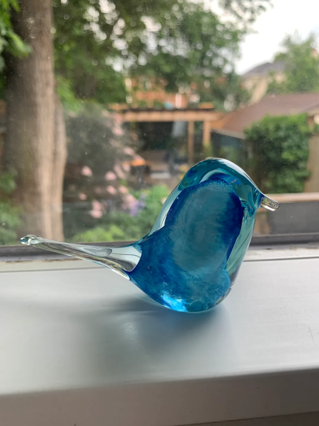 Blue Glass Bird Ornament thumbnail