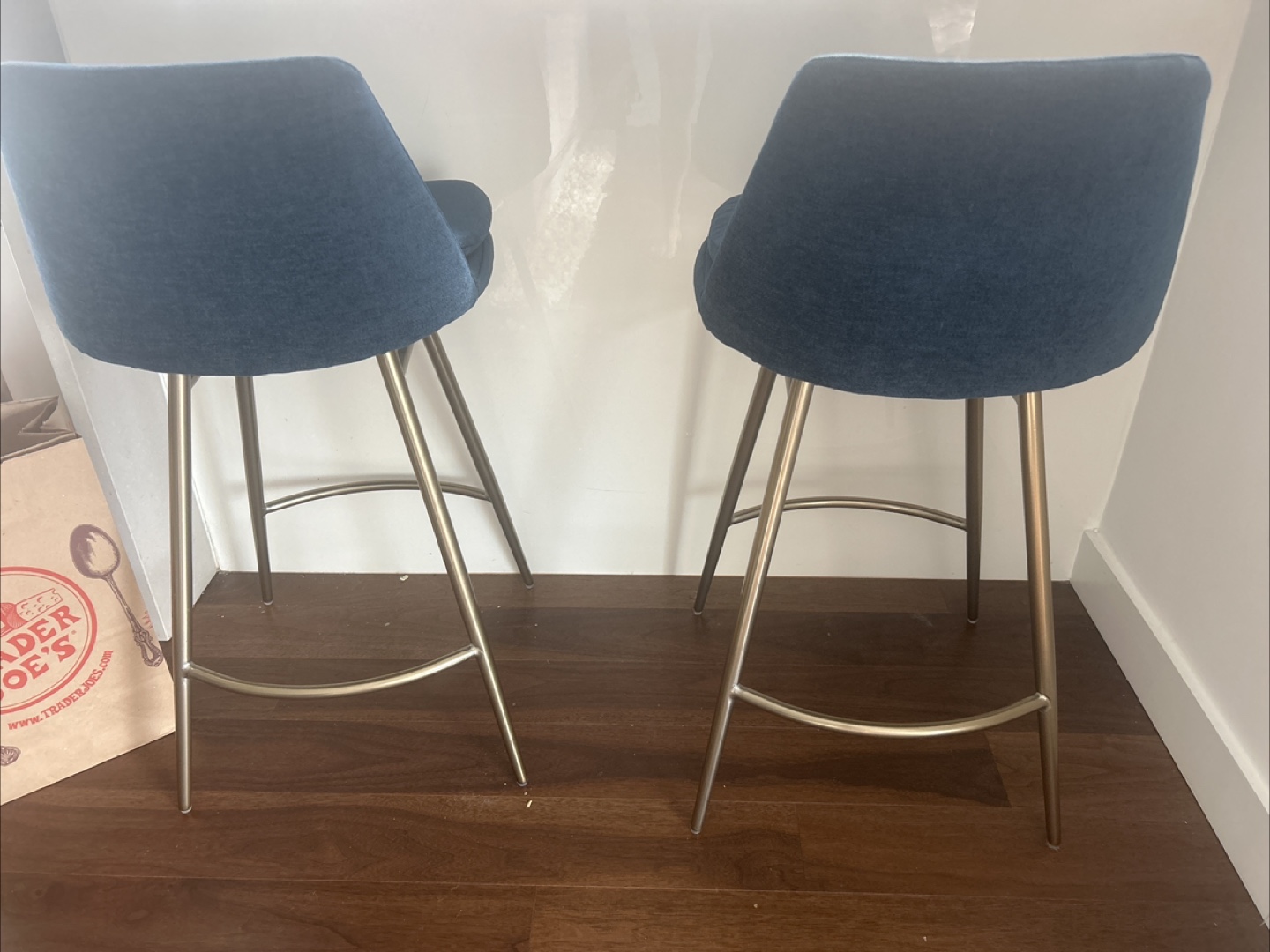 Set of Two Blue Bar Stools - photo 3