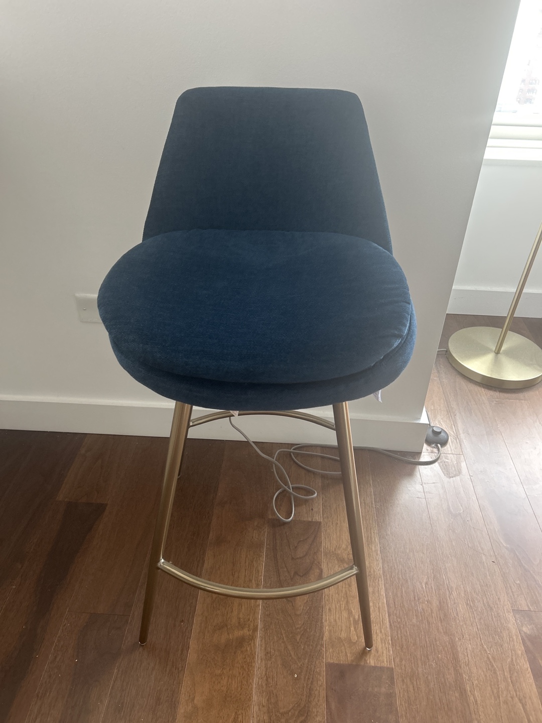Set of Two Blue Bar Stools