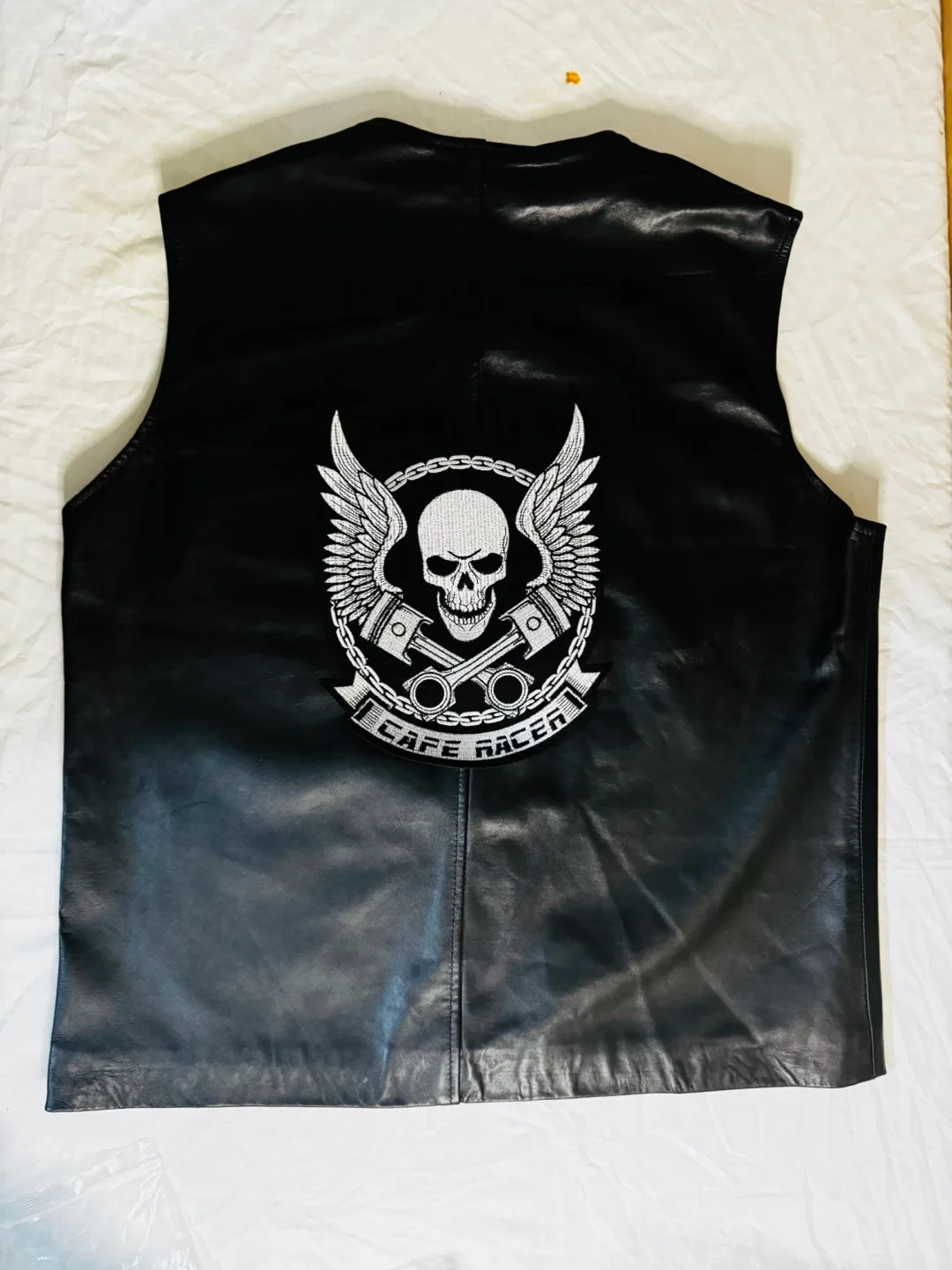 Black/ Brown Leather Vest L/XL thumbnail