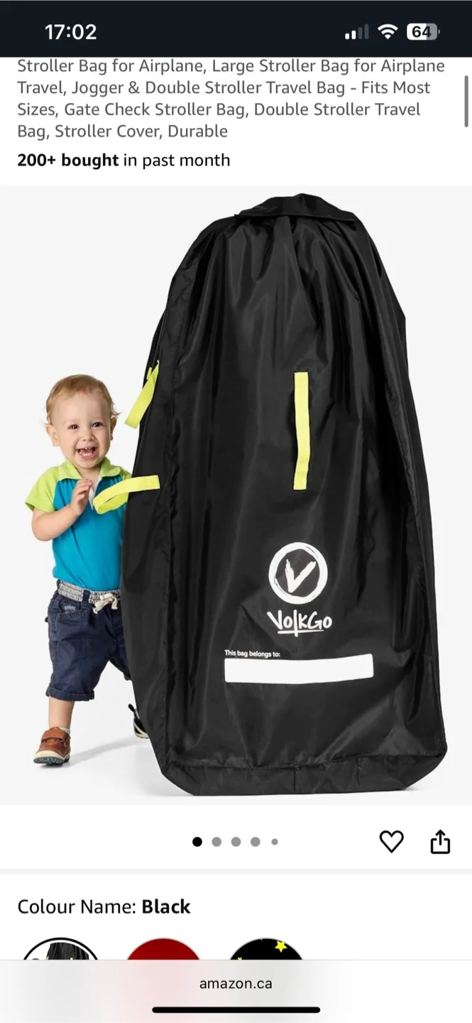 Black Stroller Travel Bag thumbnail