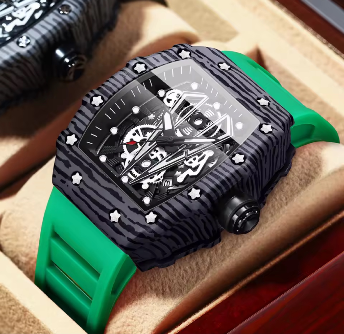 Luxury Timepiece with Green Strap - photo 2