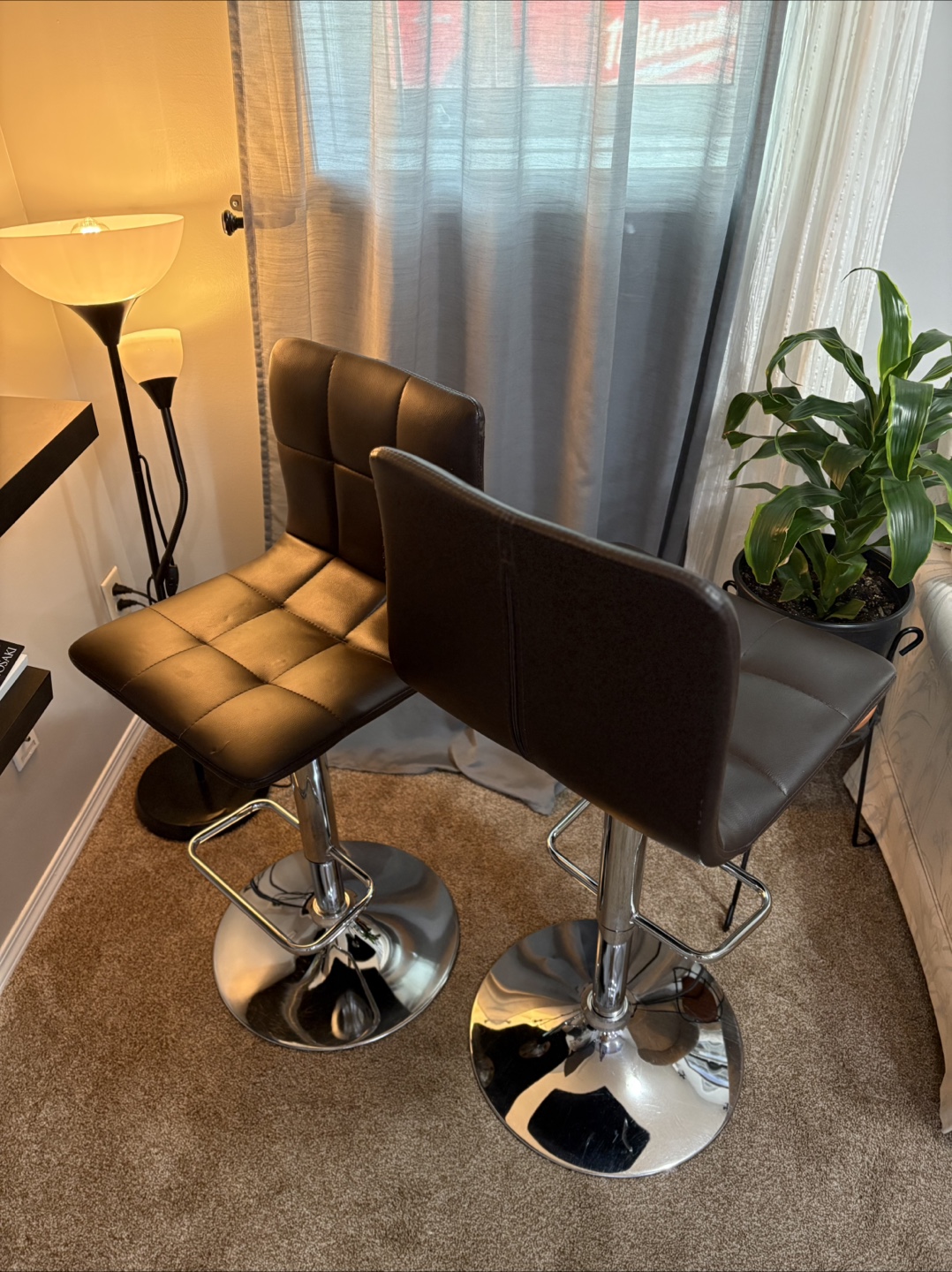 Modern Brown Bar Stools - Set of Two - photo 2