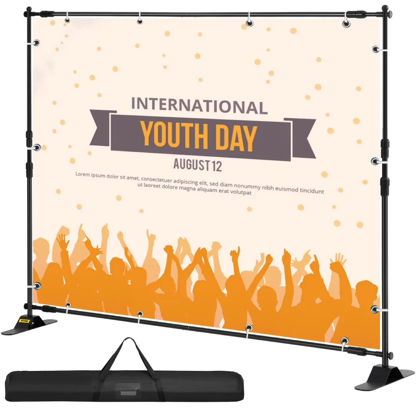New VEVOR 8×8feet Banner Stand Adjustable Display Backdrop thumbnail