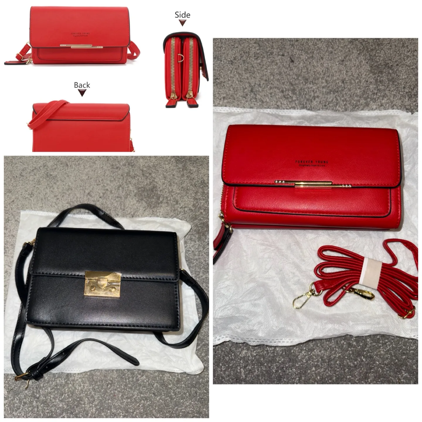 Crossbody Bags - Red & Black thumbnail