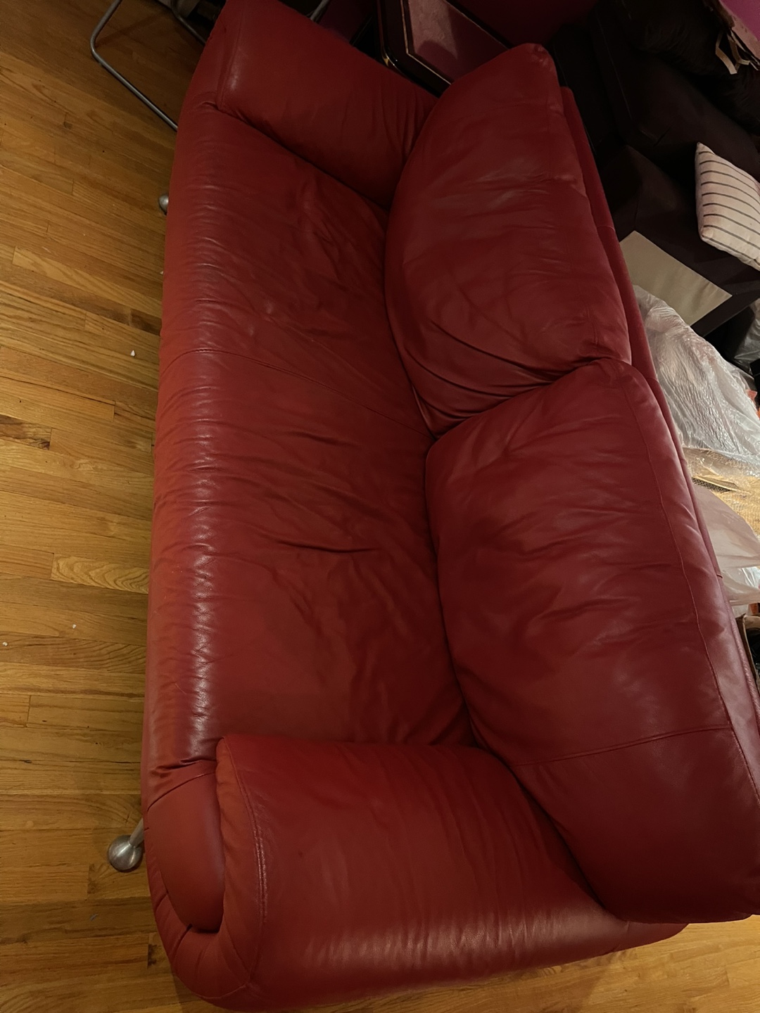 Red Leather Sofa