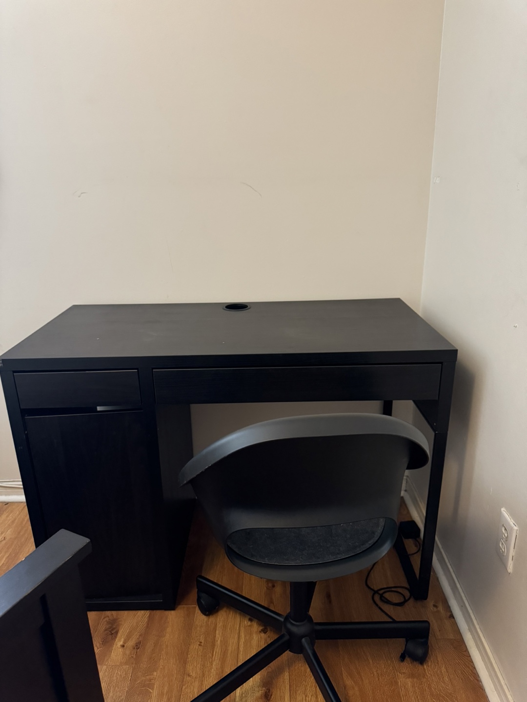 Ikea Black Desk and Chair Set