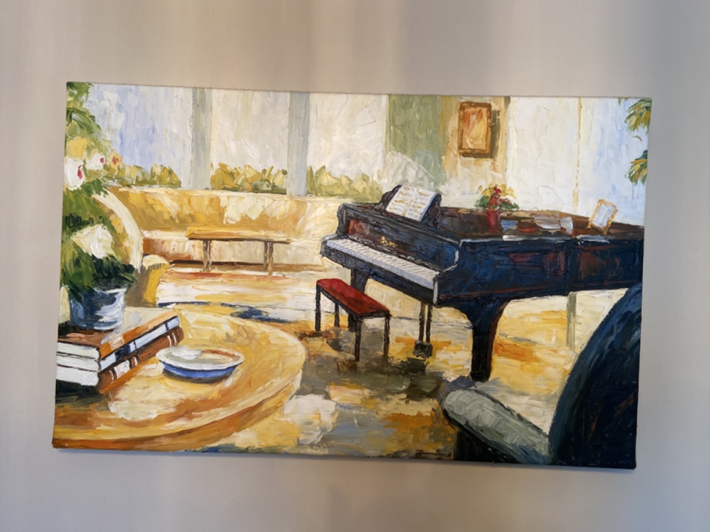 Painting of a Piano in a Room