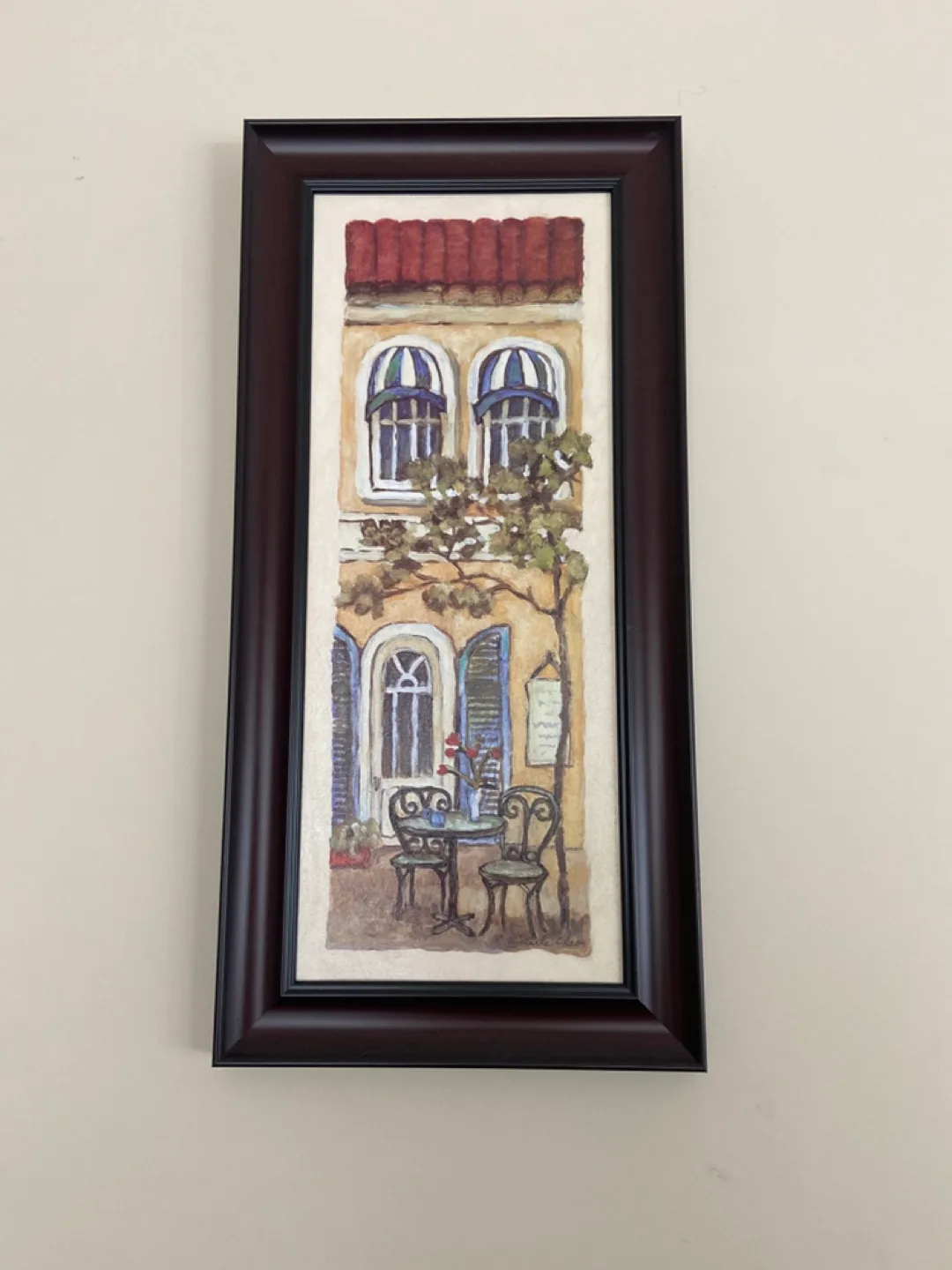 Framed Painting of an Outdoor Cafe thumbnail