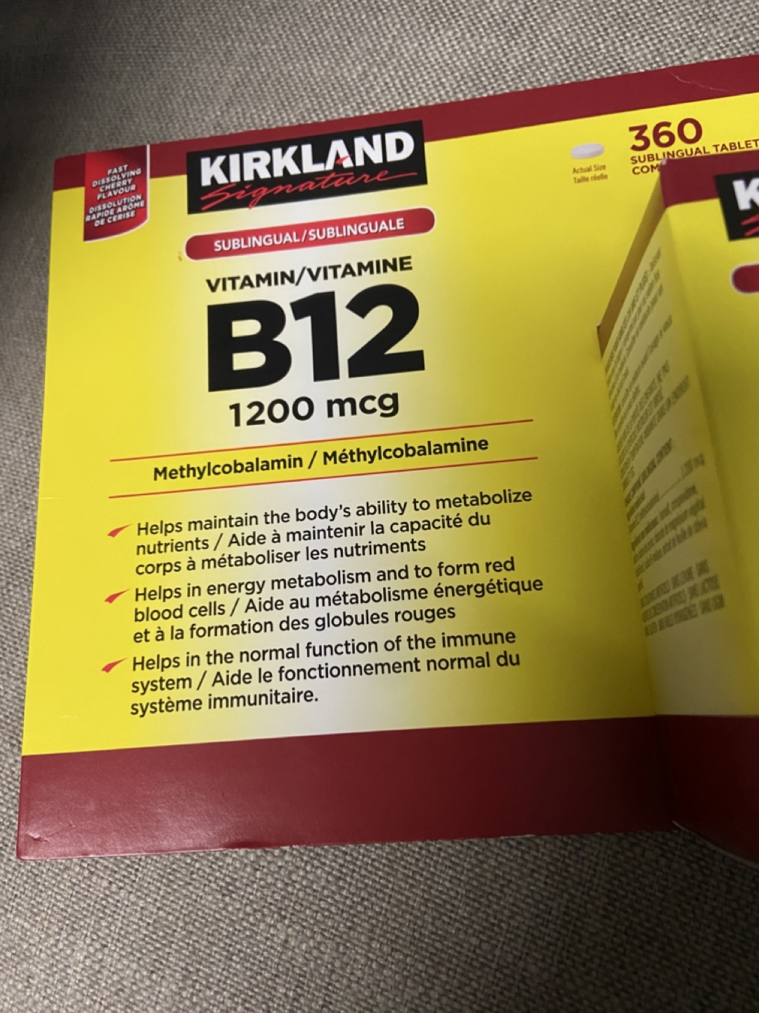 Kirkland Signature Vitamin B12 packed pack (360 Tablets) - photo 3