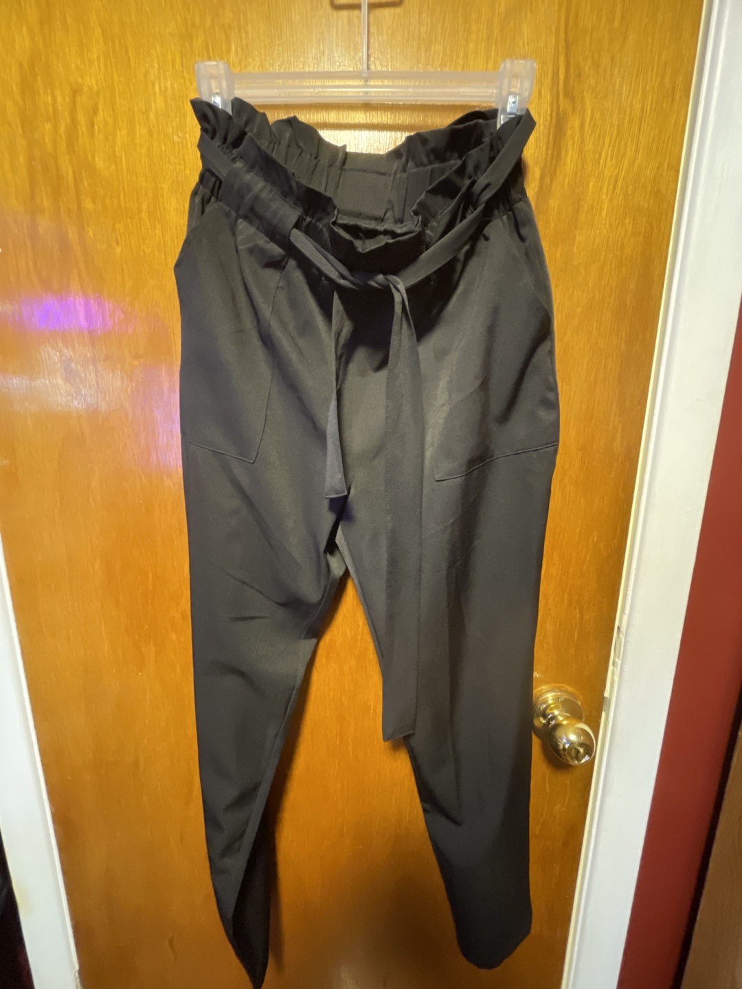 Black Paperbag Pants