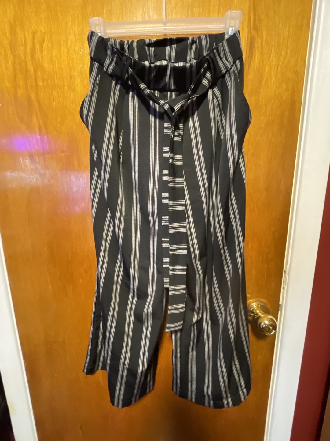 Black and White Striped Pants