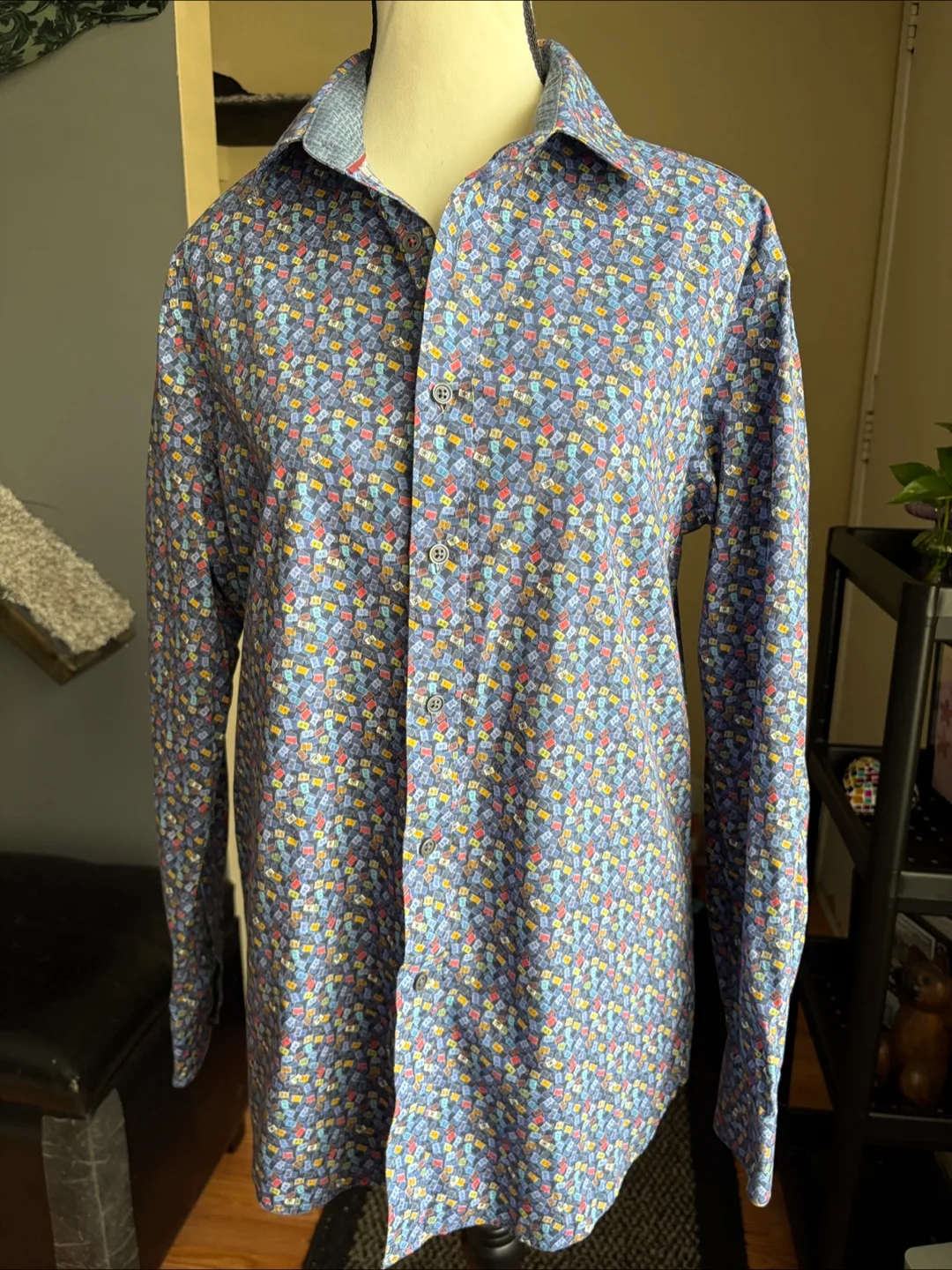 Men’s Button-down patterned shirt thumbnail