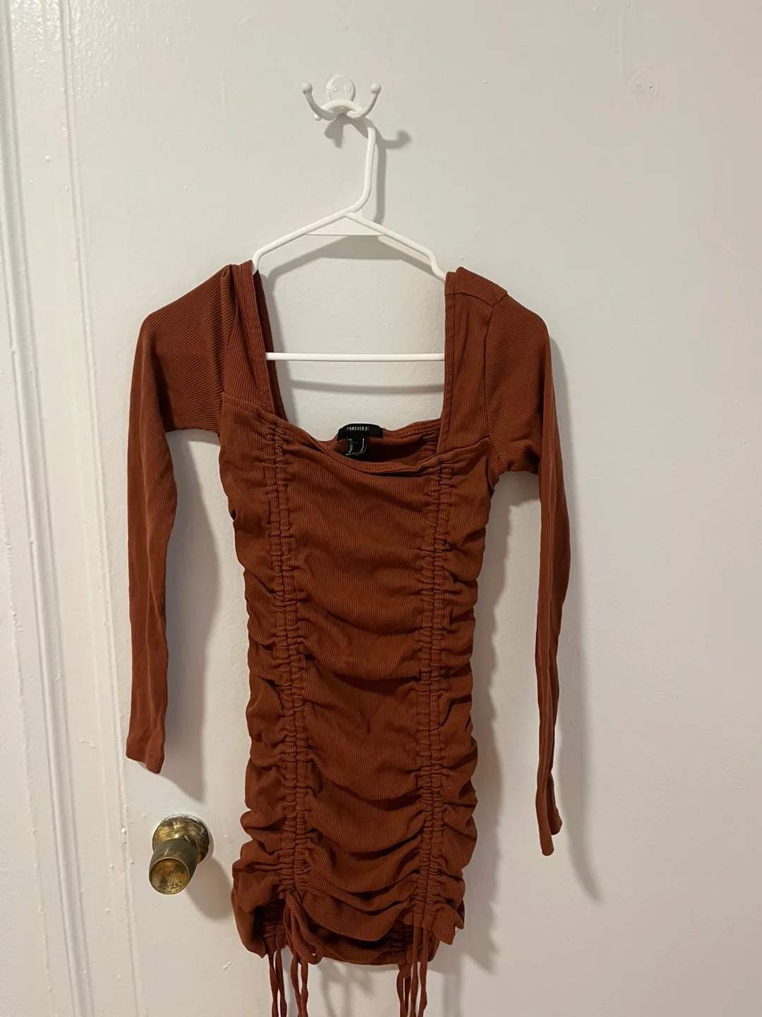 Forever 21 Brown/Tan Scrunch Dress thumbnail