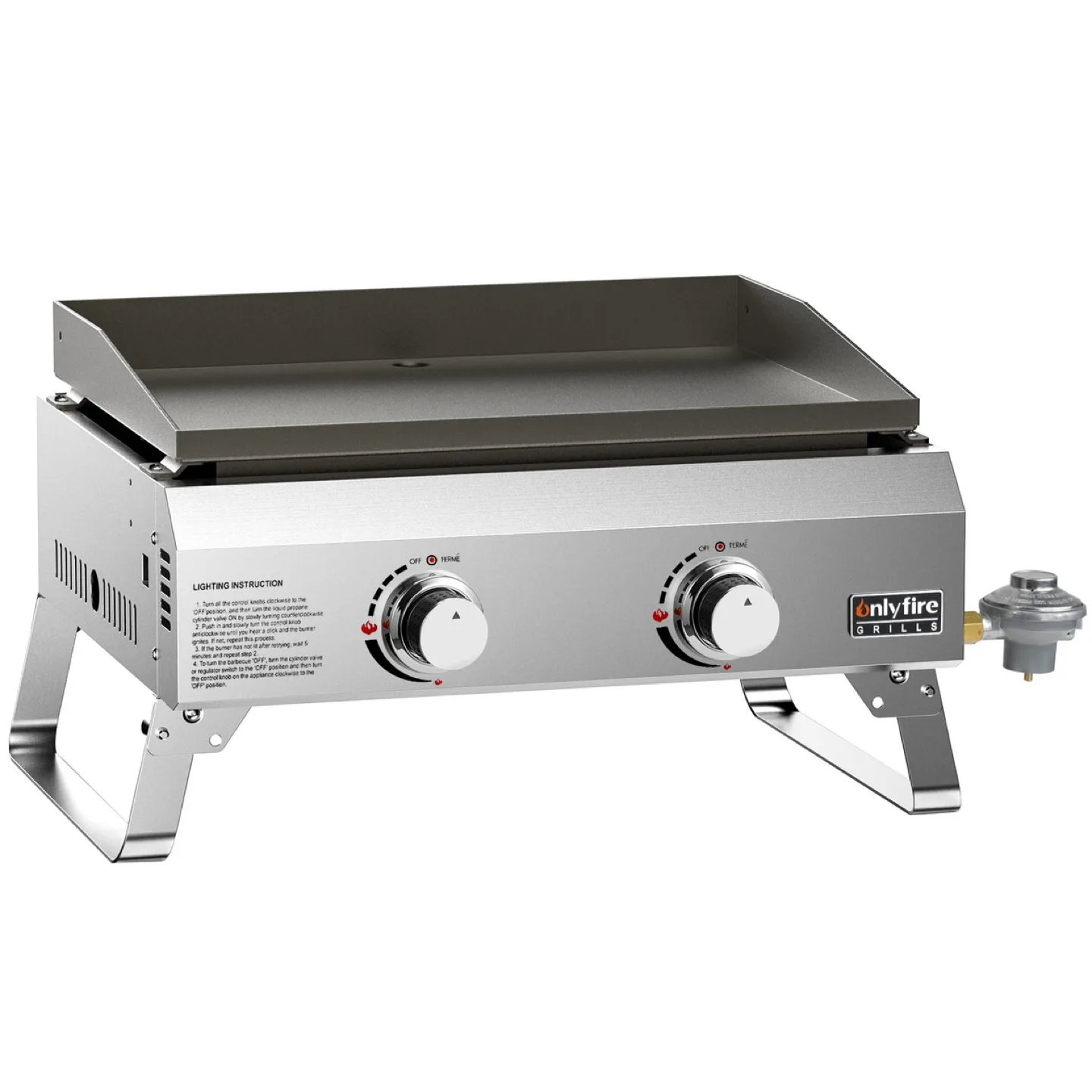 Onlyfire Tabletop Flat Top Gas Griddle, 2-Burner Propane Gas thumbnail