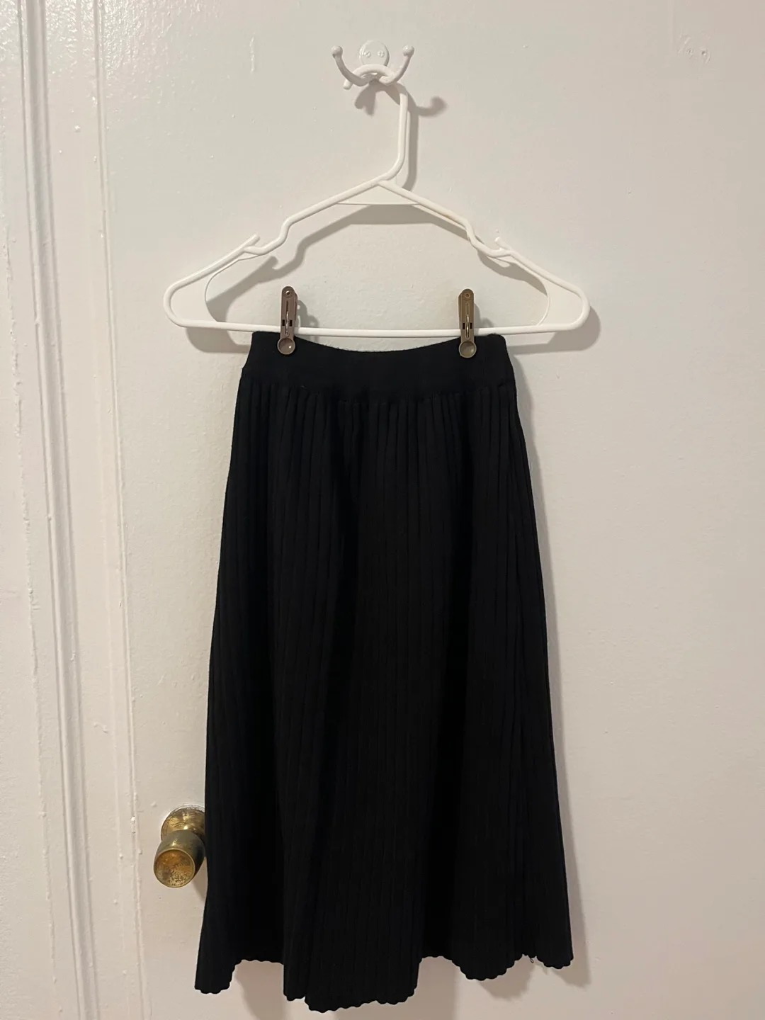 Black Knit Midi Skirt thumbnail