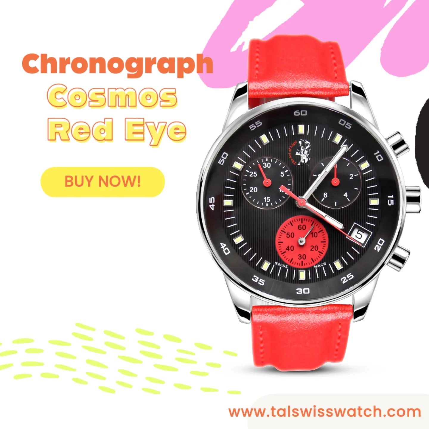 TAL WATCHES - Swiss made Watch Cosmos Red Eye Chronograph image indicator(3)