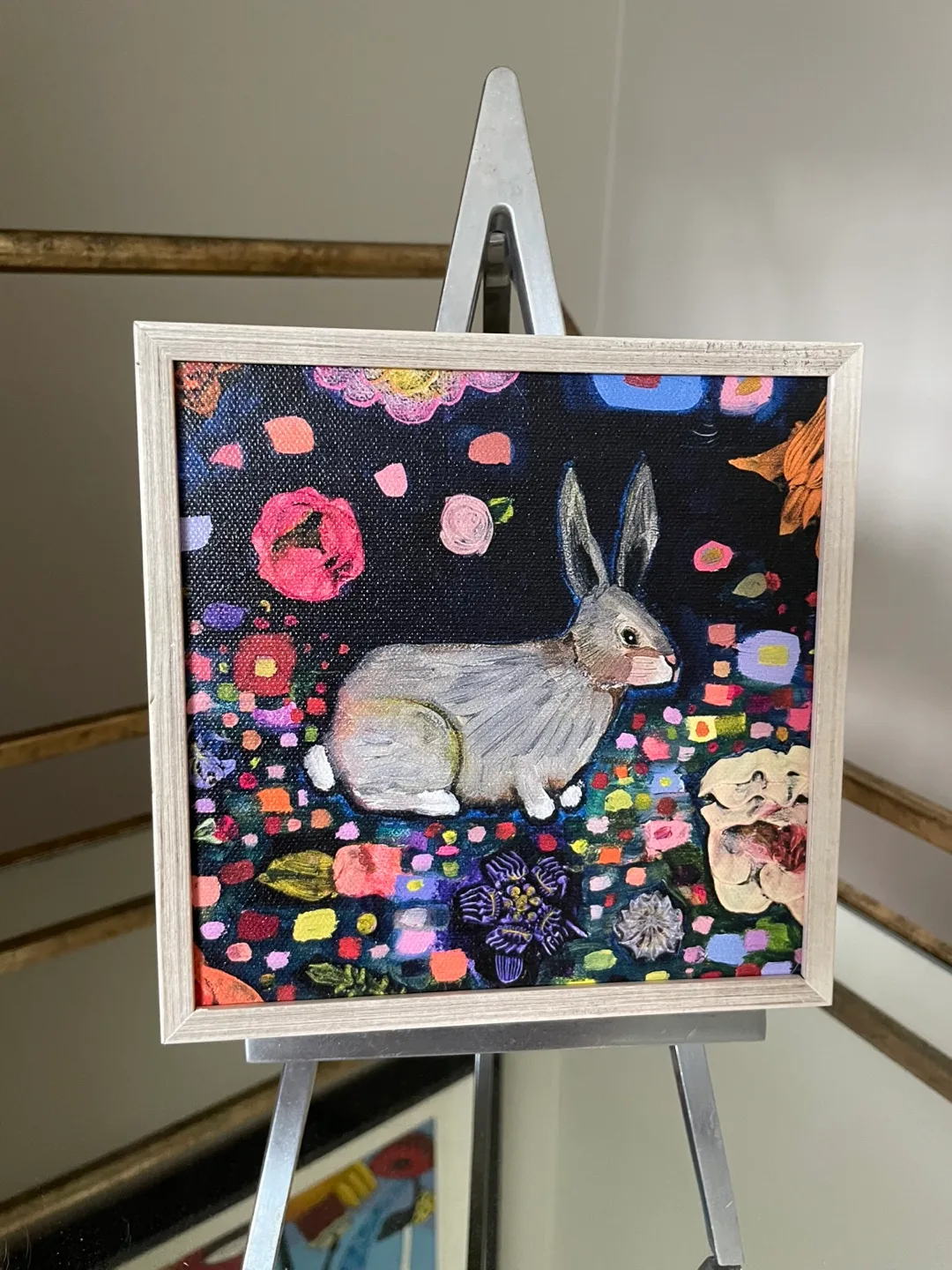 Bunny framed canvas rustic print NEW thumbnail