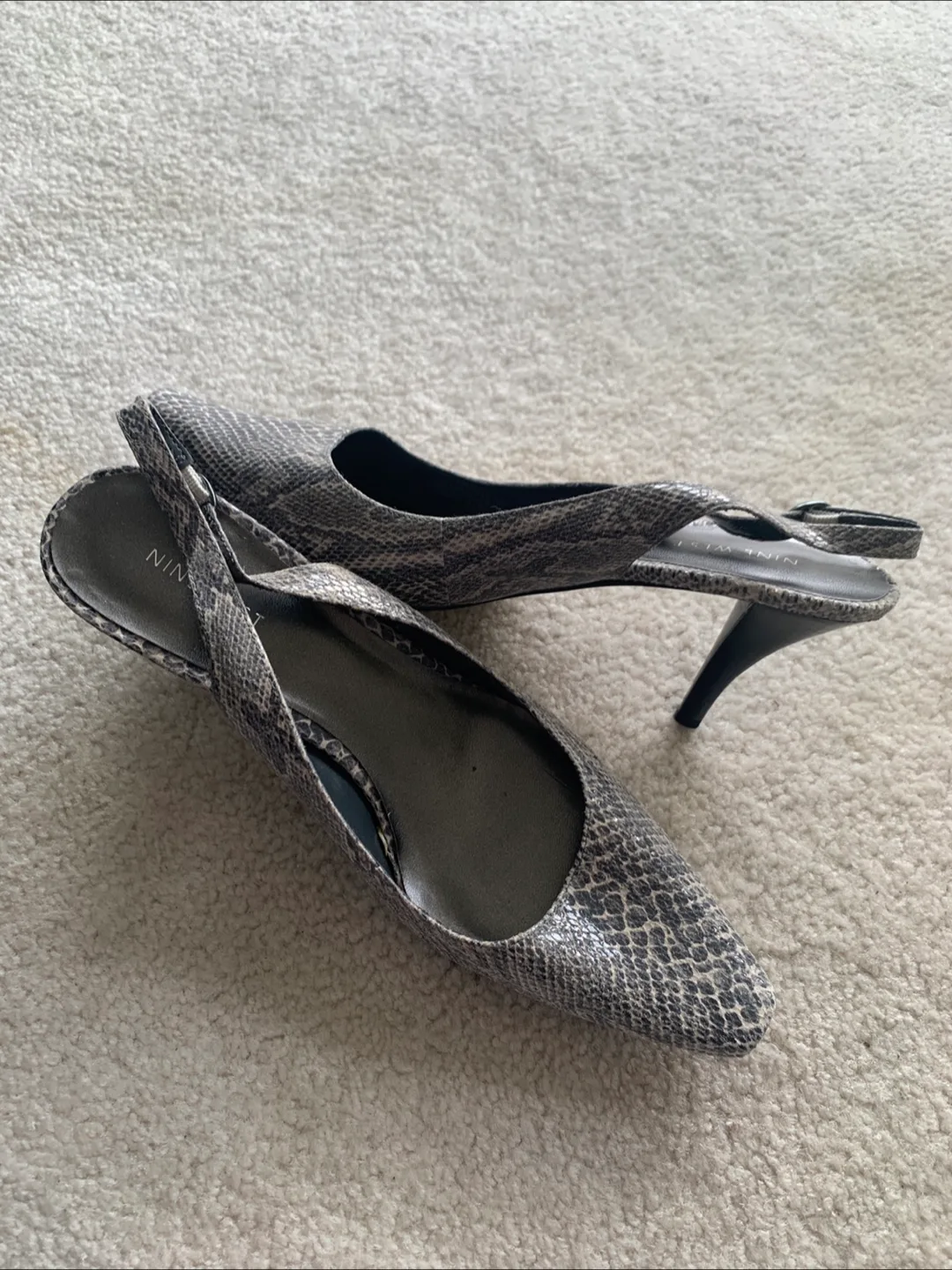 Nine West Snakeskin Slingback Heels thumbnail