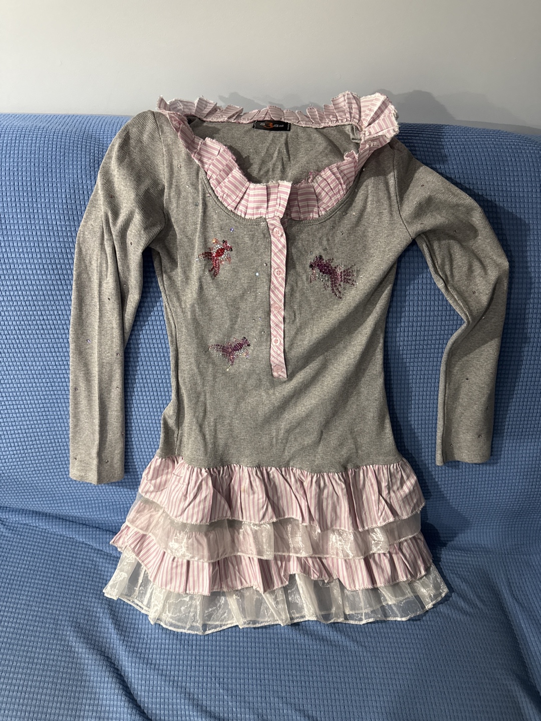 Grey Dress with Pink Accents 🥕