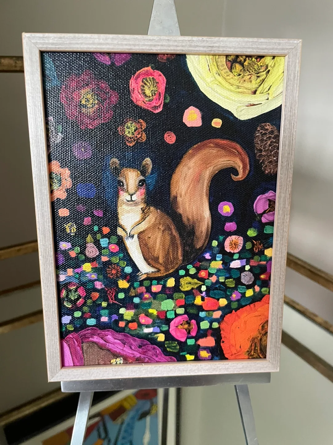 Squirrel Rustic Canvas  Framed NEW thumbnail