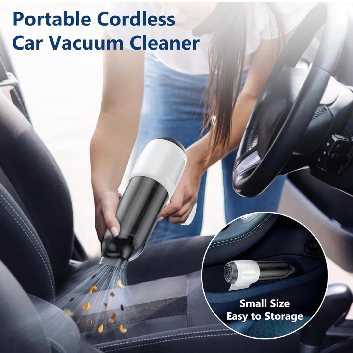 Mini Vacuum, Wireless Handheld Car Vacuum Cleaner Rechargeable image indicator(7)