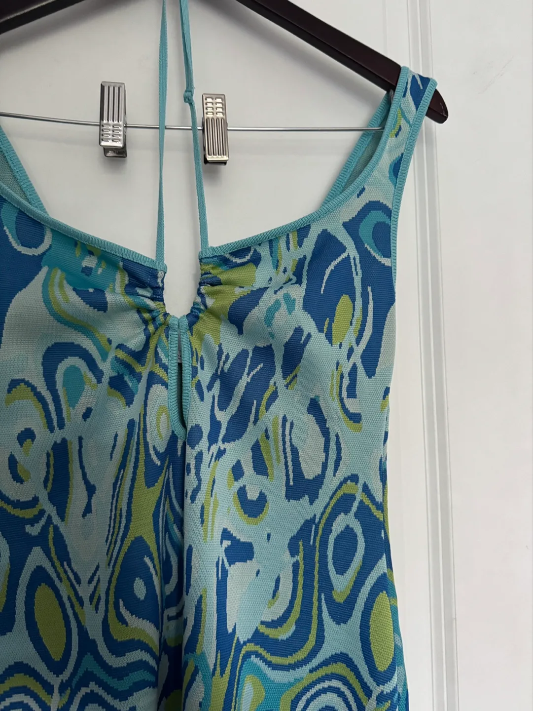Zara Blue Psychedelic Summer Dress image indicator(2)