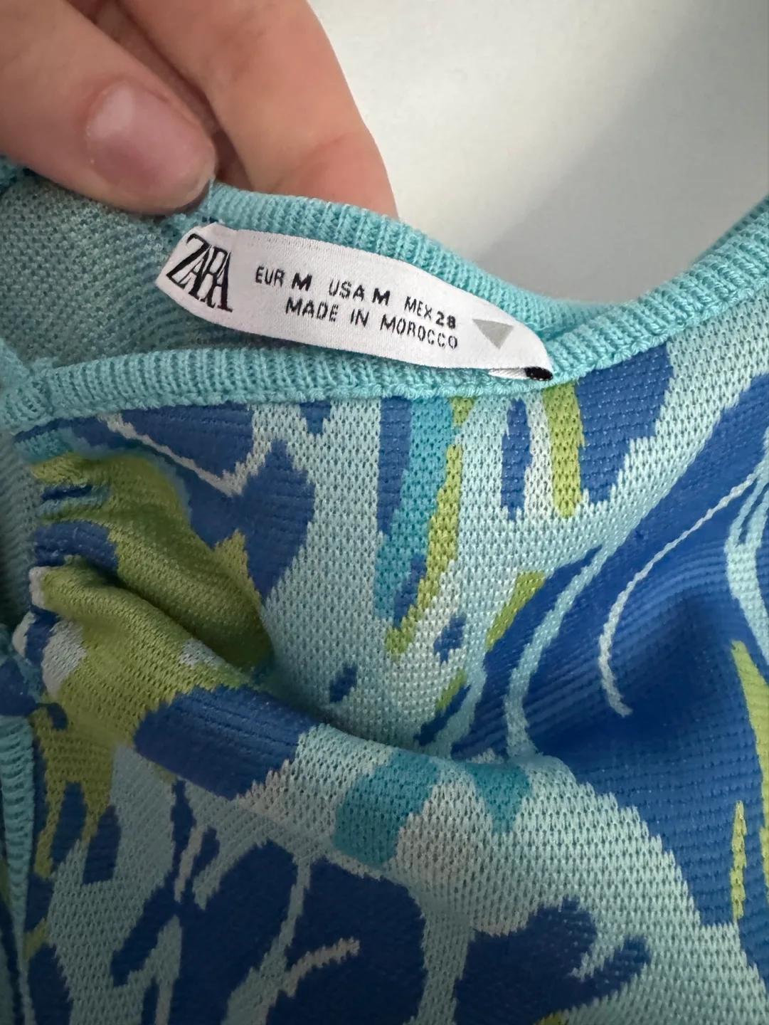 Zara Blue Psychedelic Summer Dress image indicator(4)