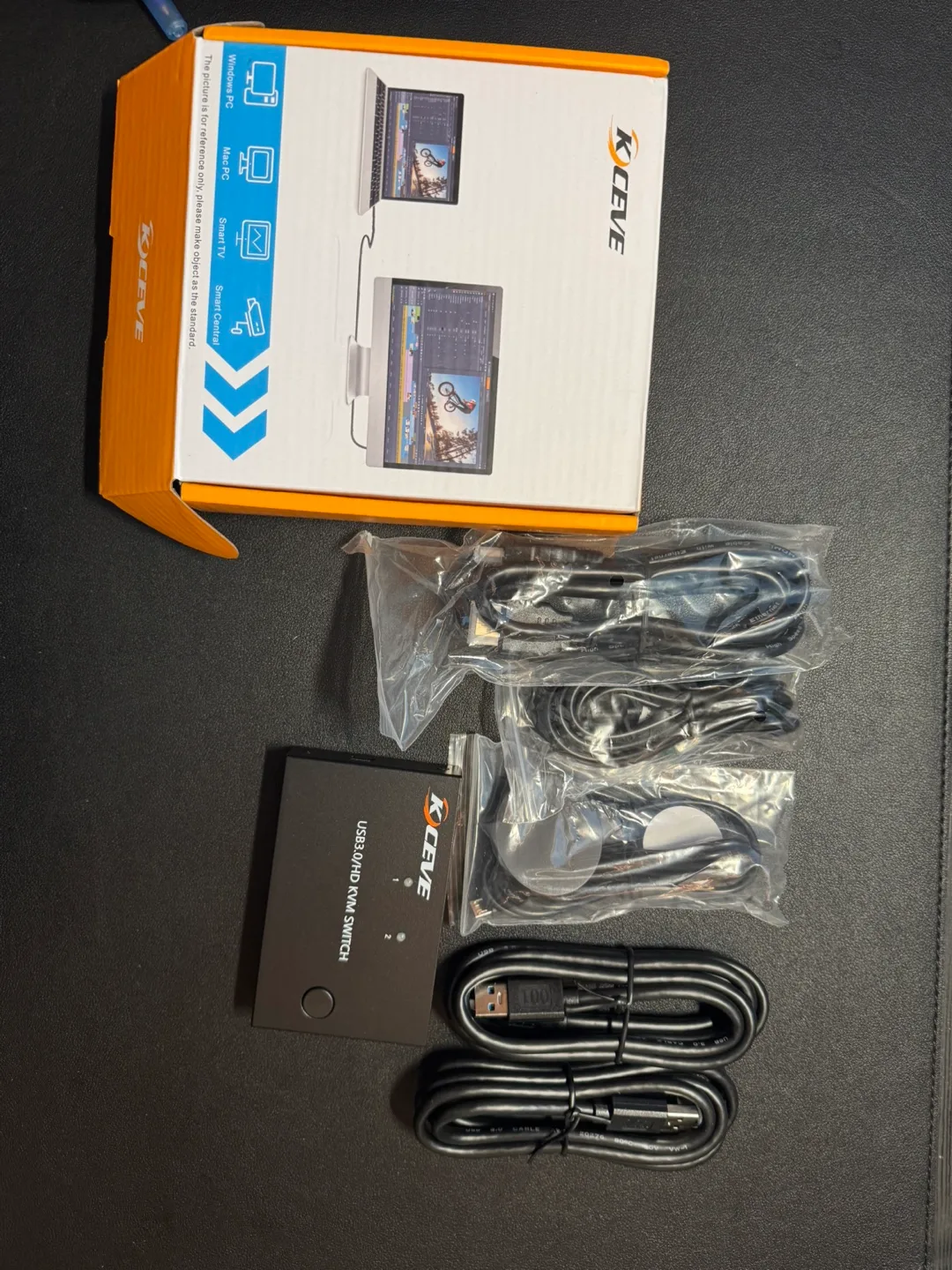 KCEVE USB 3.0 KVM Switch 2 Computers 1 Monitor HDMI thumbnail