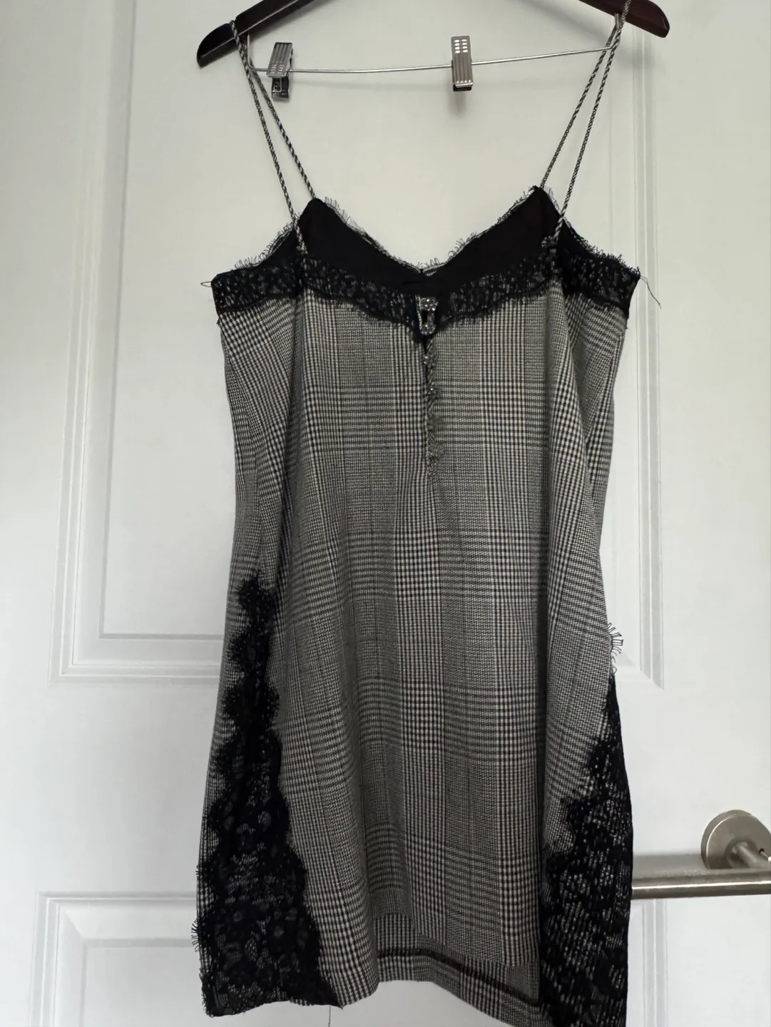 Black and white checkered Slip Dress, S image indicator(2)