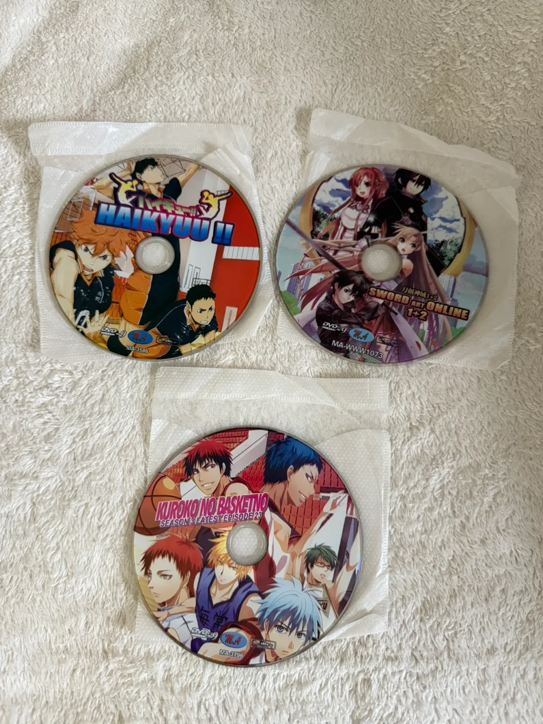 Anime DVD Bundle (Haikyuu, Sword Art Online, Kuroko no Basket) thumbnail