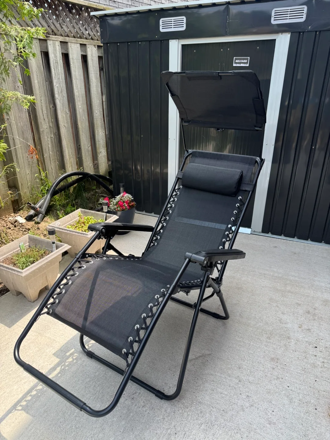 OUTDOOR ZERO GRAVITY LOUNGE W/ SHADE & PILLOW thumbnail