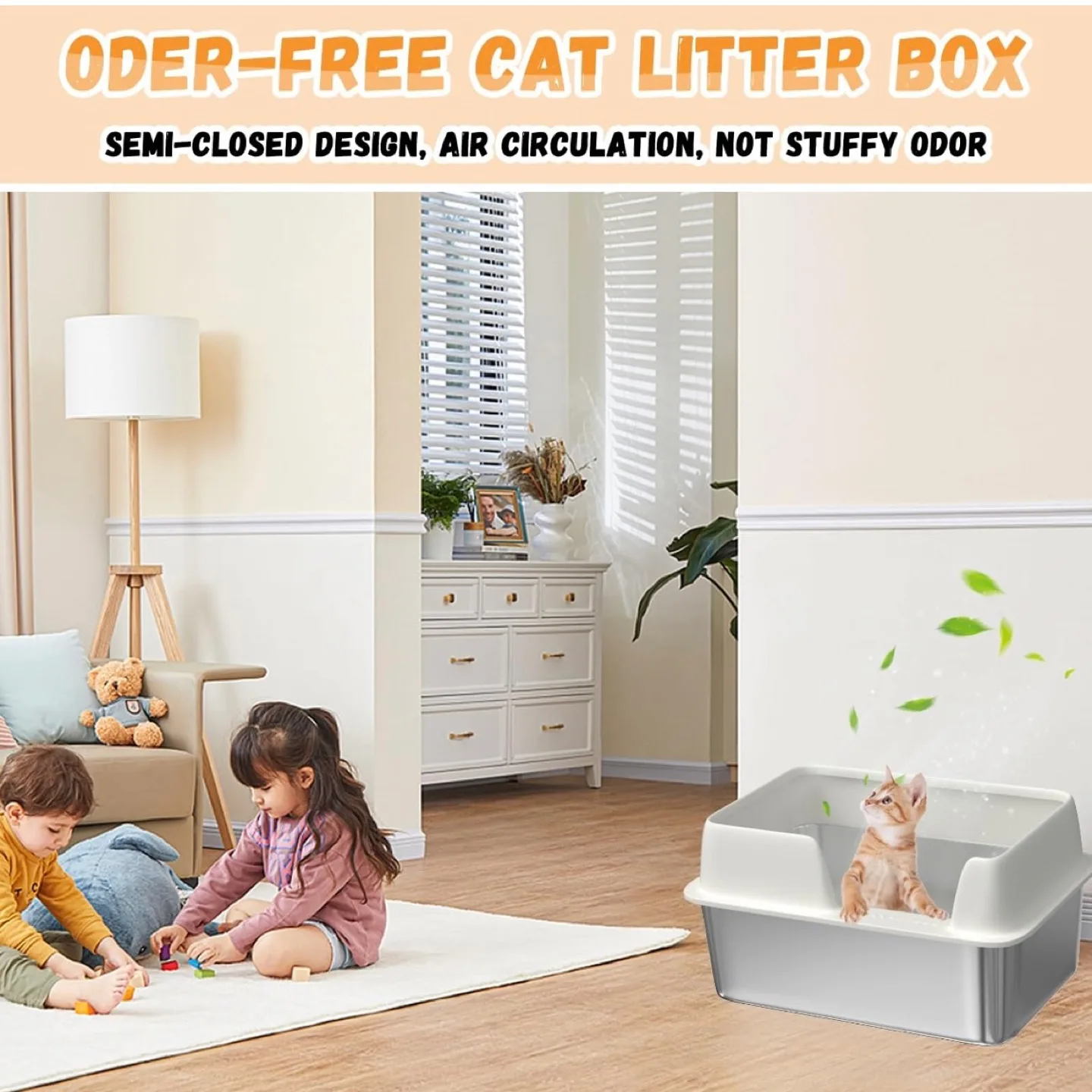 Stainless Steel Litter Box With Lid Extra Large image indicator(6)