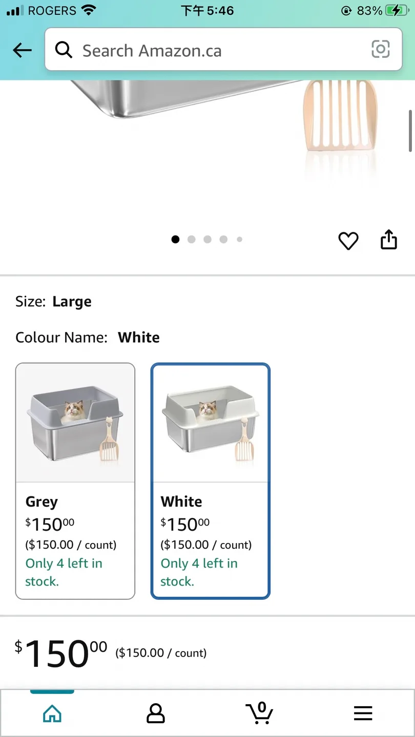 Stainless Steel Litter Box With Lid Extra Large image indicator(10)