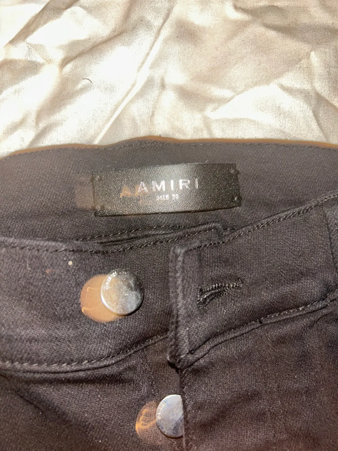 Amiri Black Rhinestone Embellished Denim Shorts image indicator(3)