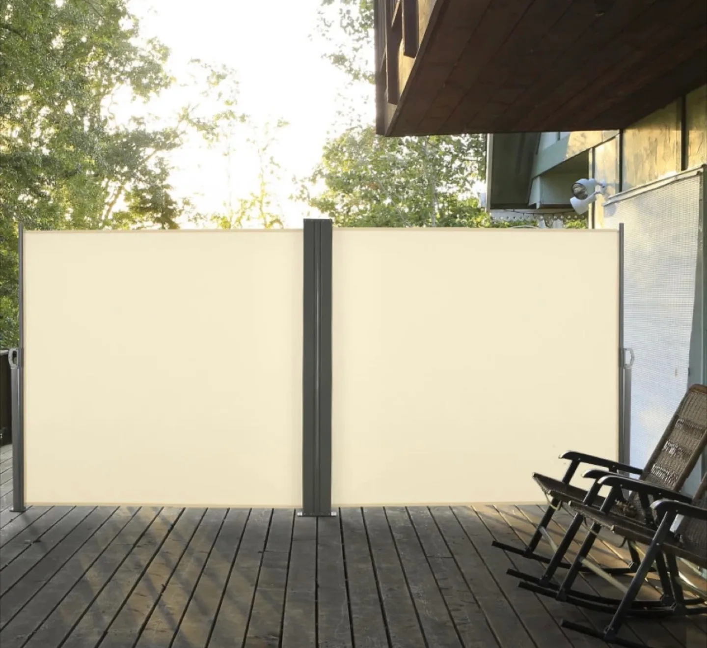 Outsunny 236 W x 63-in H DOUBLE RETRACTABLE PRIVACY SCREEN thumbnail