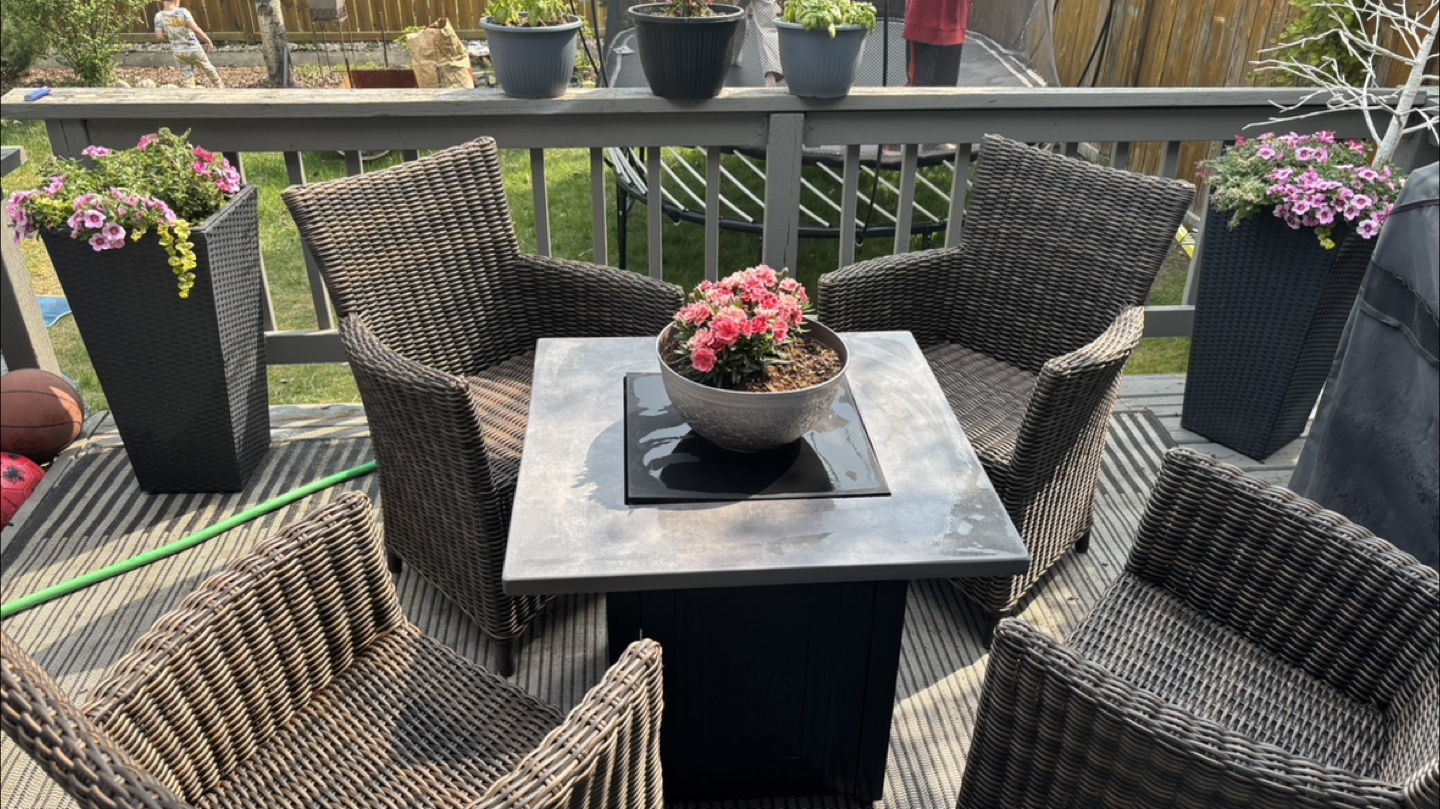 Patio Set with Fire Pit Table
