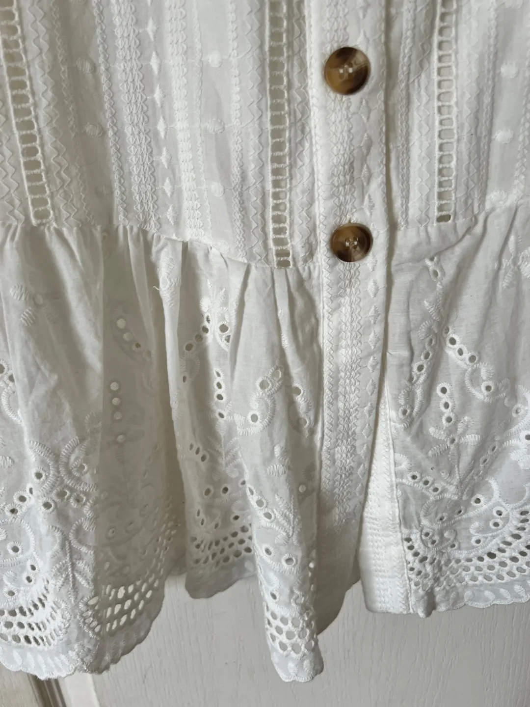 Essue White Lace & Eyelet Skirt - Size Small image indicator(4)