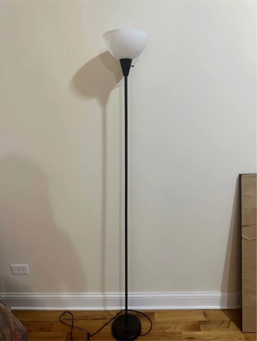 Black Floor Lamp with White Shade thumbnail