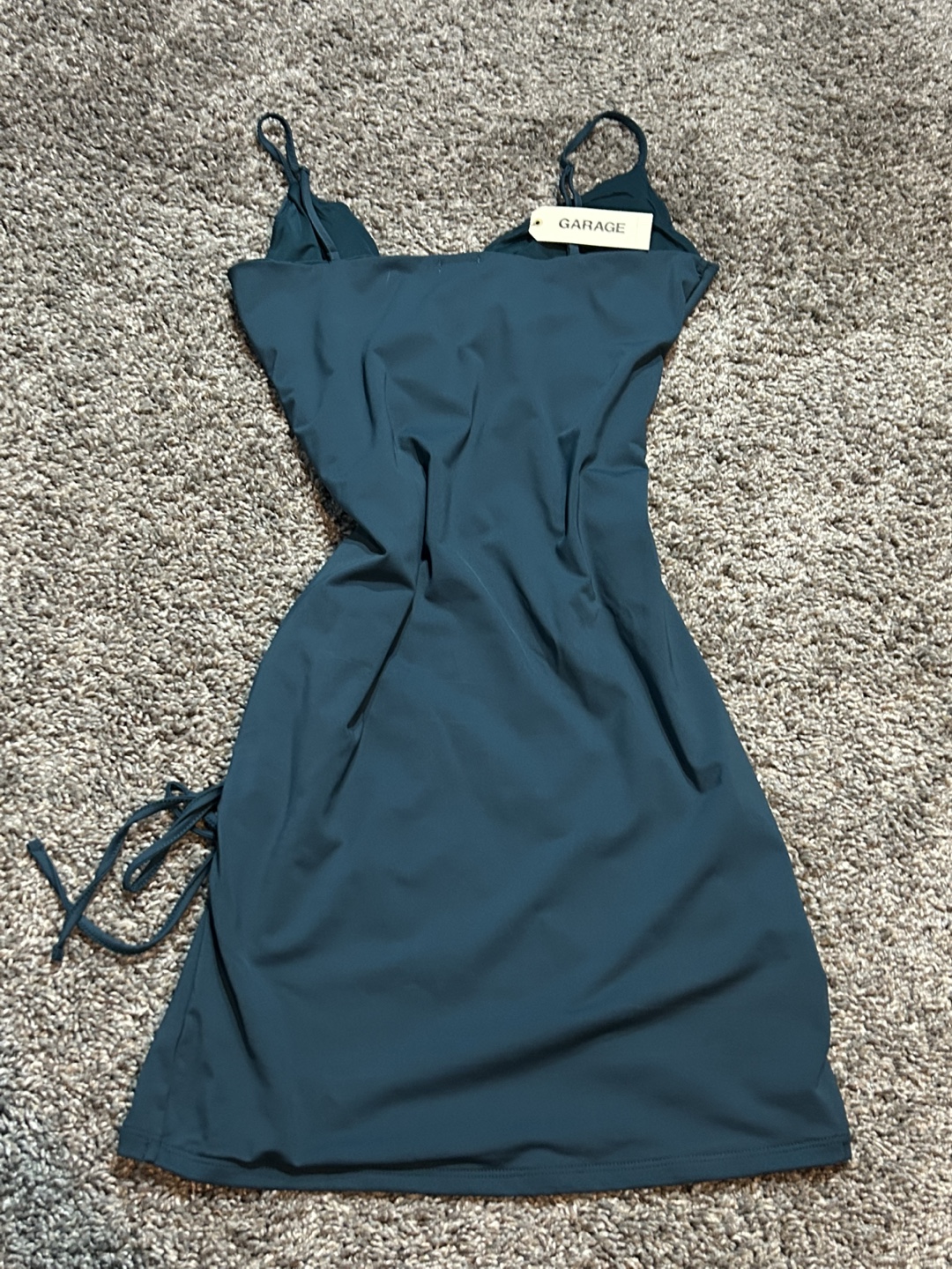 Garage Wrap Ruched Dress, TEAL - photo 4