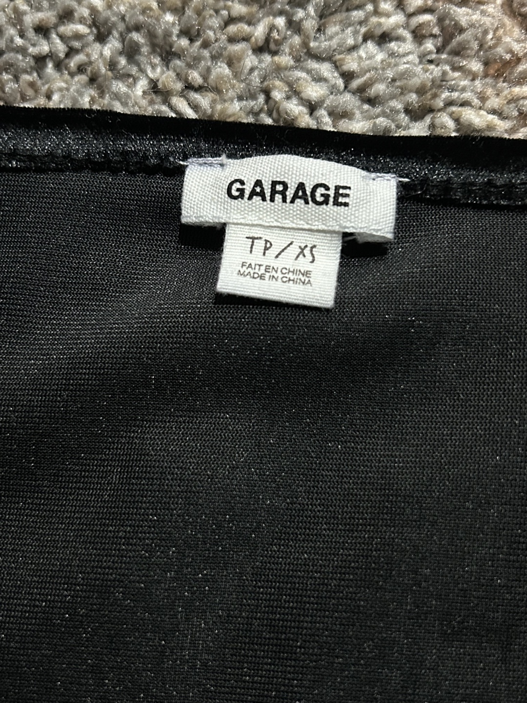 Garage Black Velvet Top - XS - photo 2