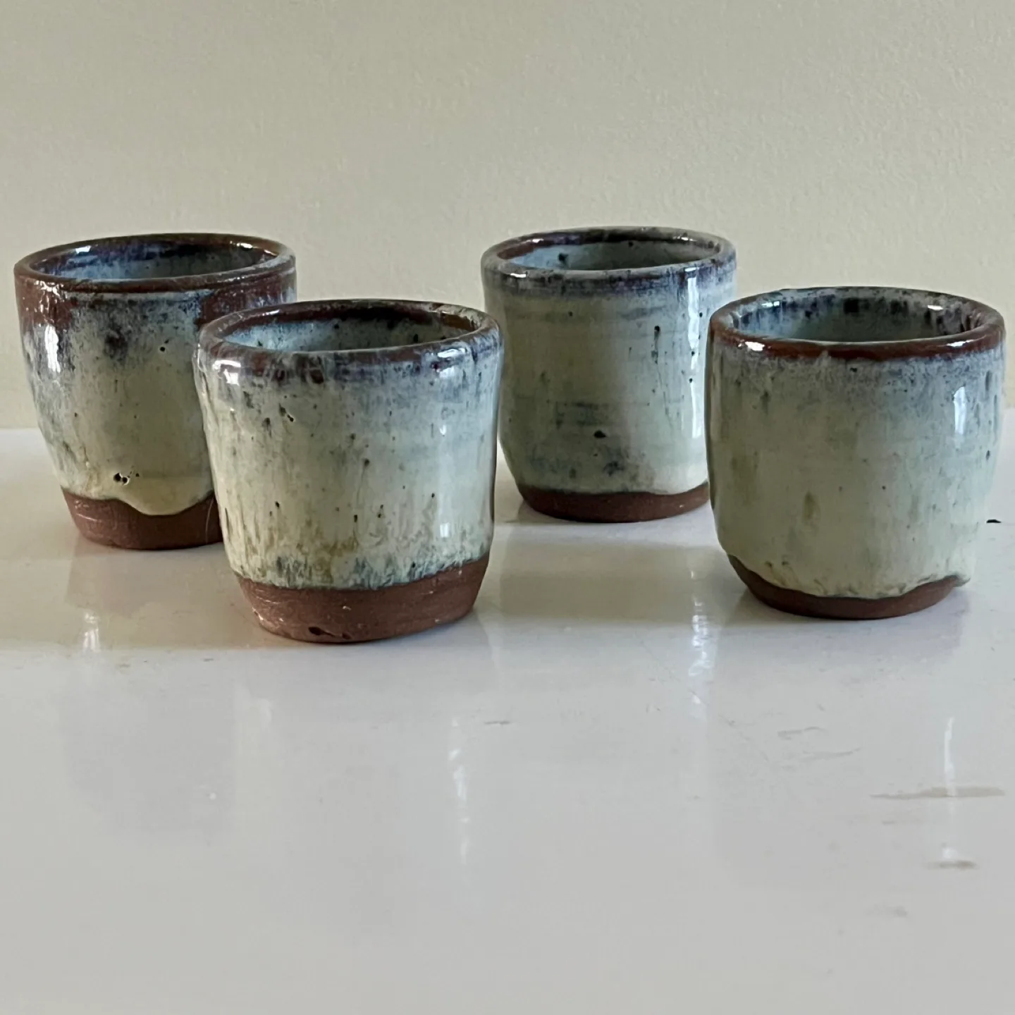 4 Stoneware Sake or Tea Cups thumbnail