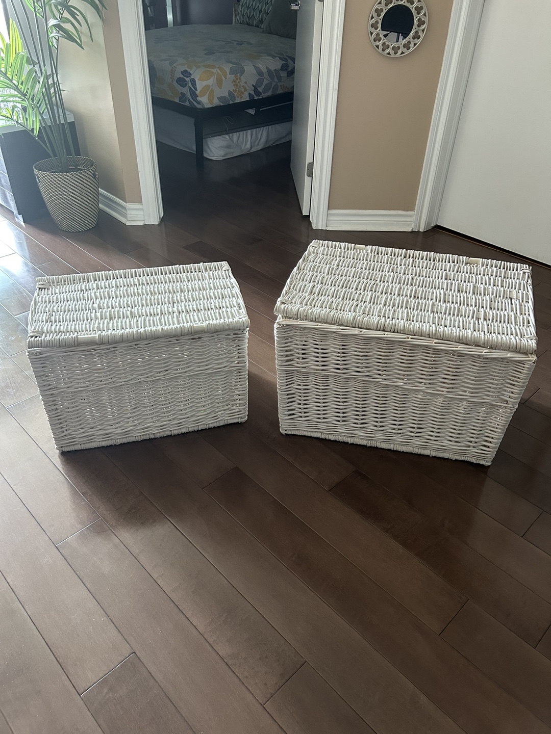 2 Wicker Storage Baskets