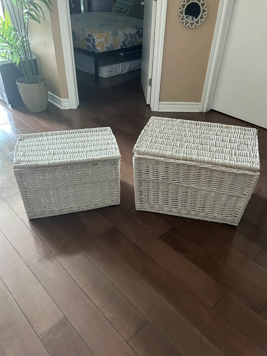 2 Wicker Storage Baskets thumbnail