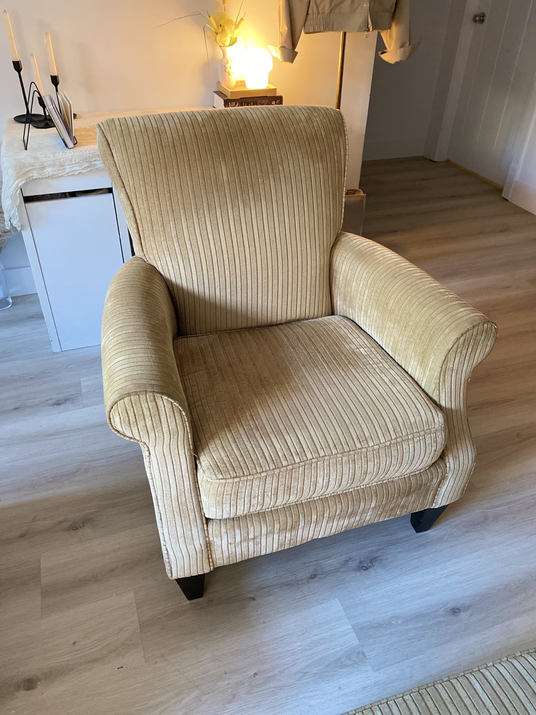 Corduroy Armchair with Ottoman - photo 4