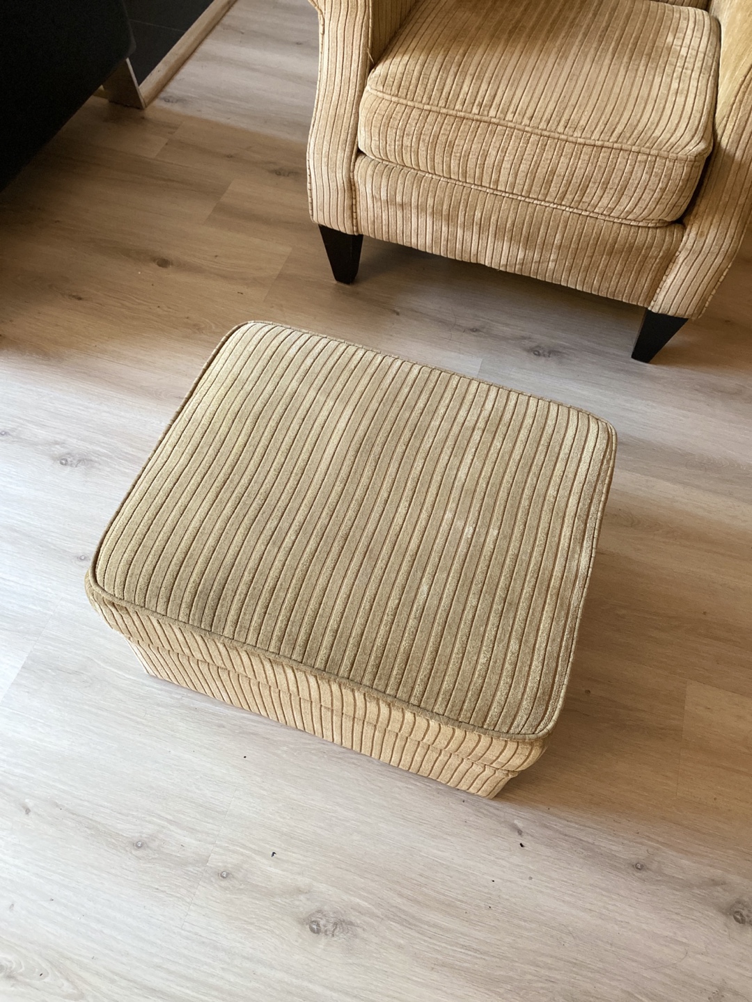 Corduroy Armchair with Ottoman - photo 3