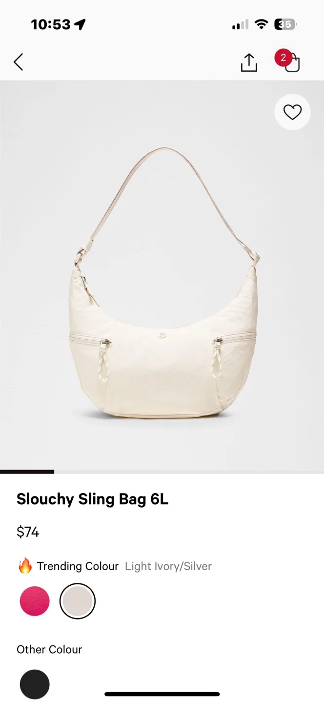 Slouchy Sling Bag 6L - Light Ivory thumbnail
