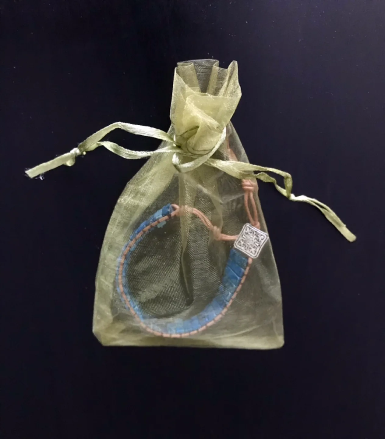 Gorgeous Turquoise & Leather Bracelet w Silver Clasp - Jewelry image indicator(8)