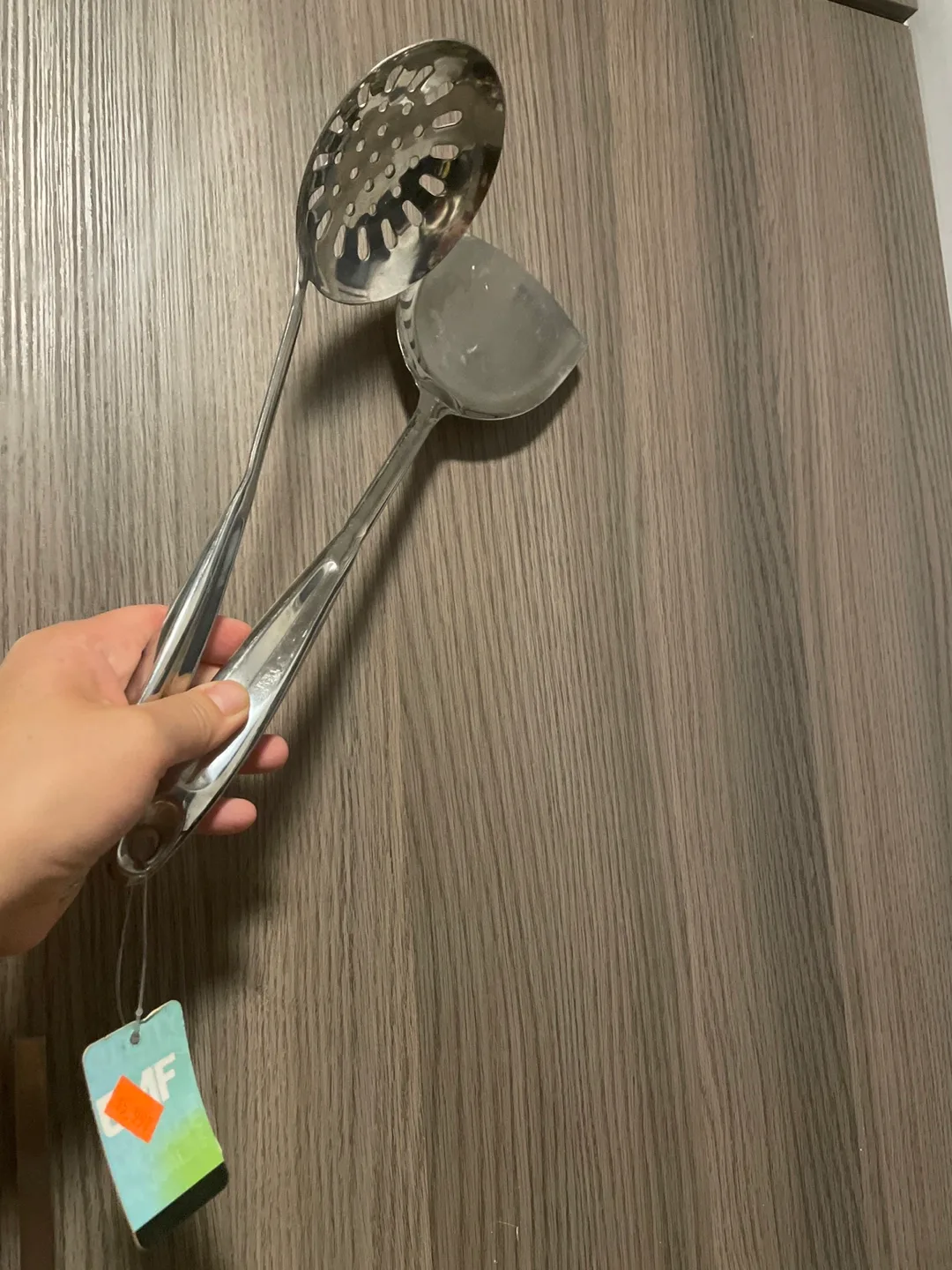 Pair of Stainless Steel Kitchen Utensils thumbnail