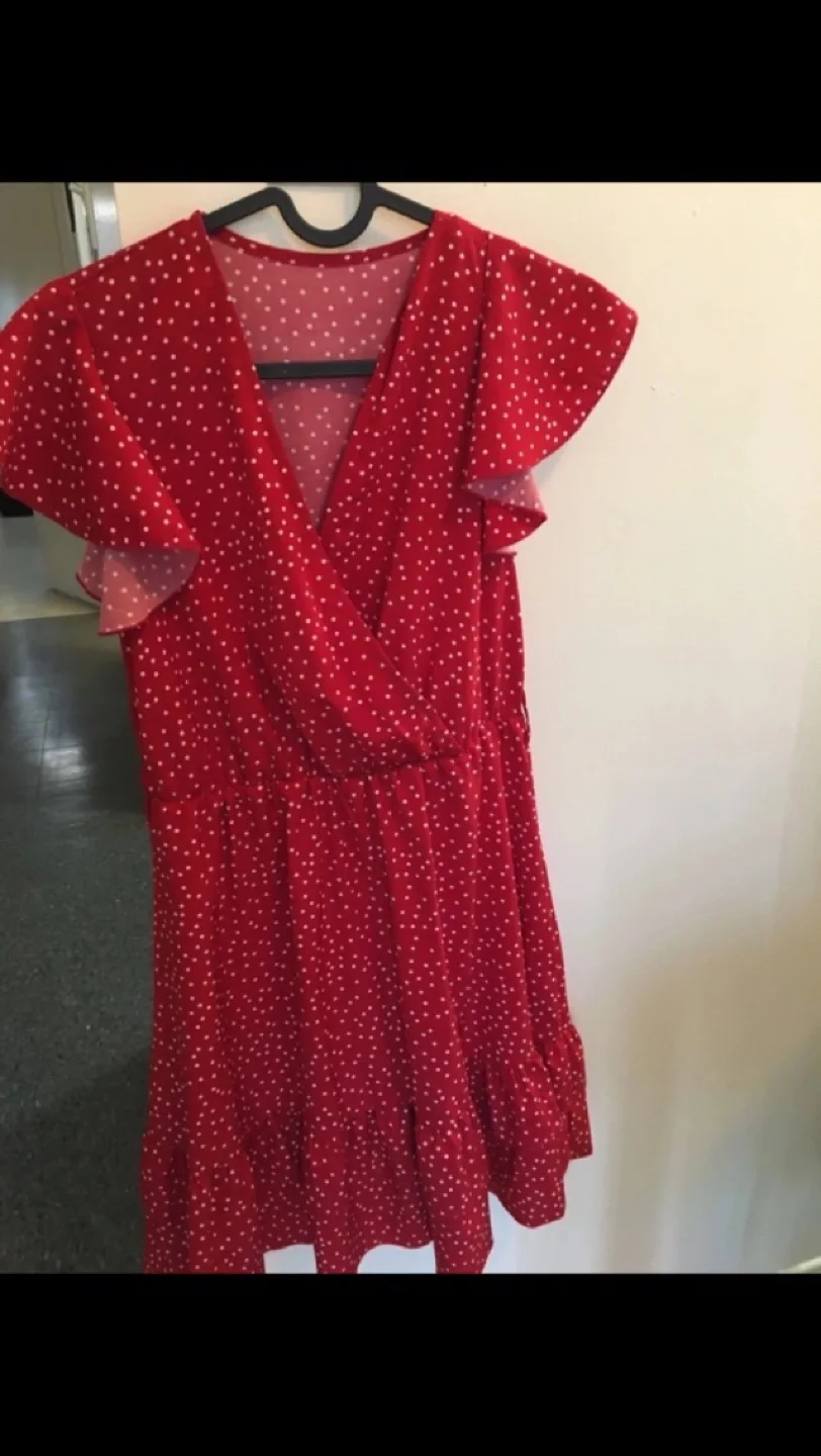 Red Polka Dot Wrap Dress thumbnail